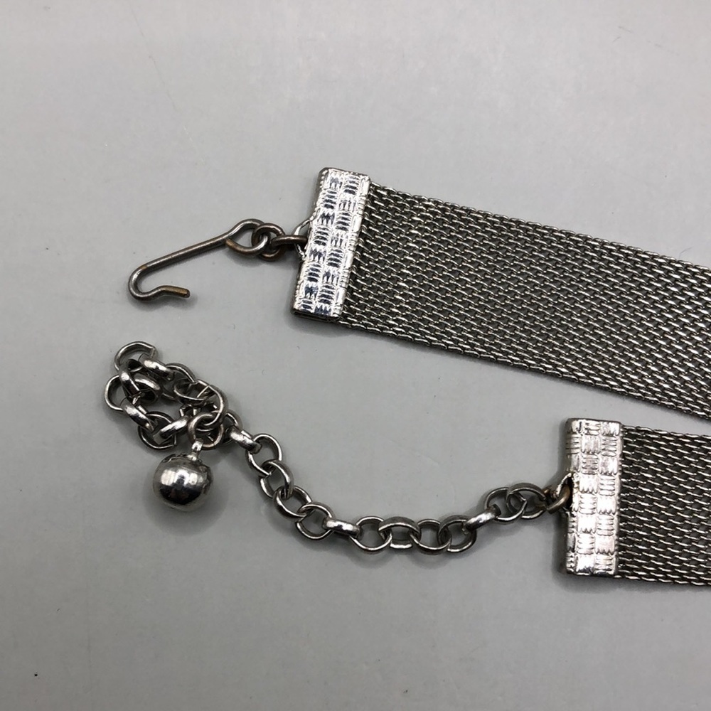 Vintage 70's Victorian revival came choker mesh necklace Victorian lady profile. - Picture 5 of 9